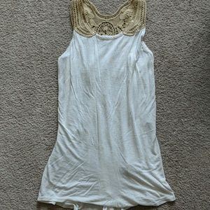 Wrangler Cream Crochet Tank Top Small